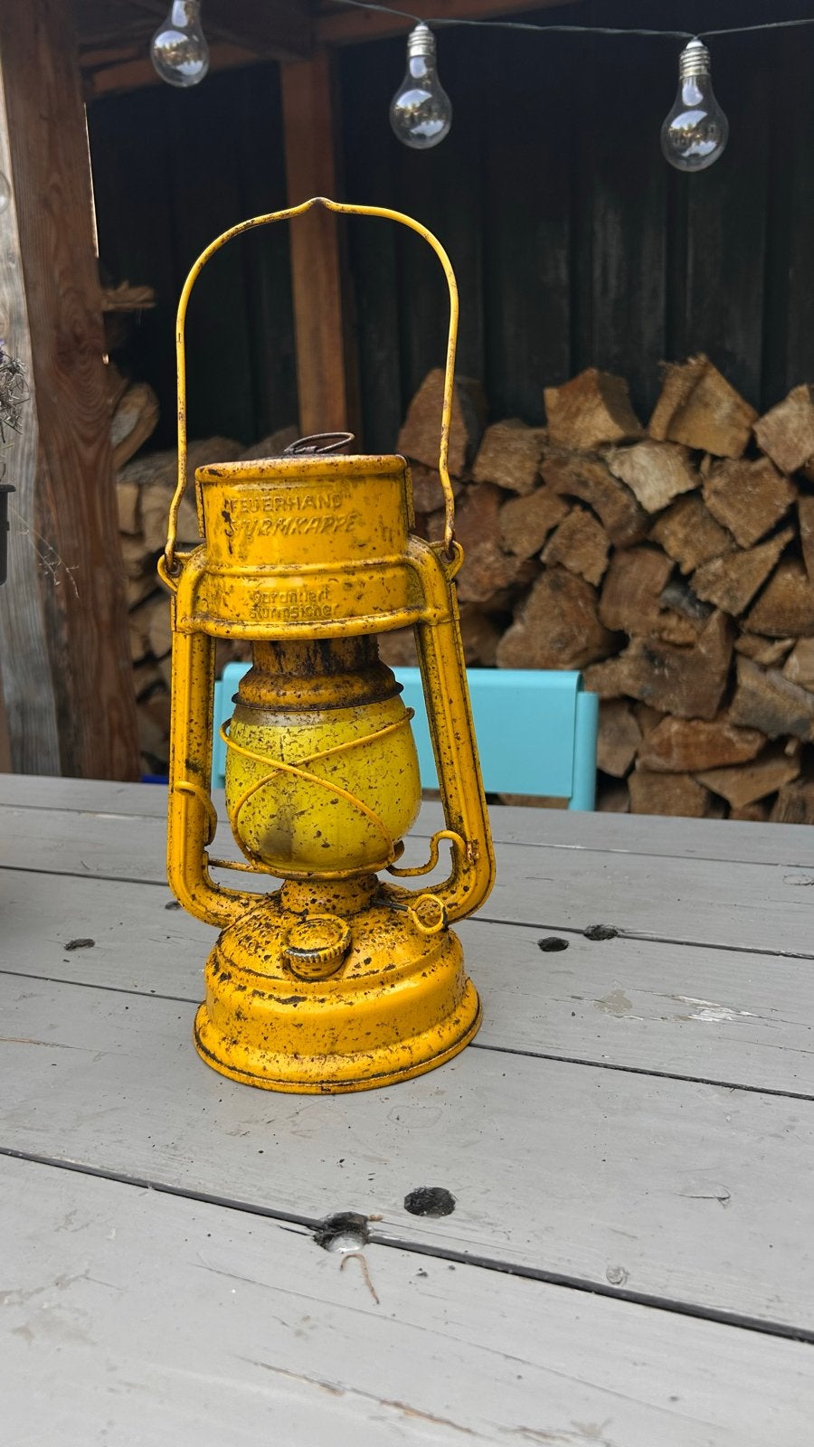 Vintage Gele Feuerhand Stormlantaarn, Ophalen