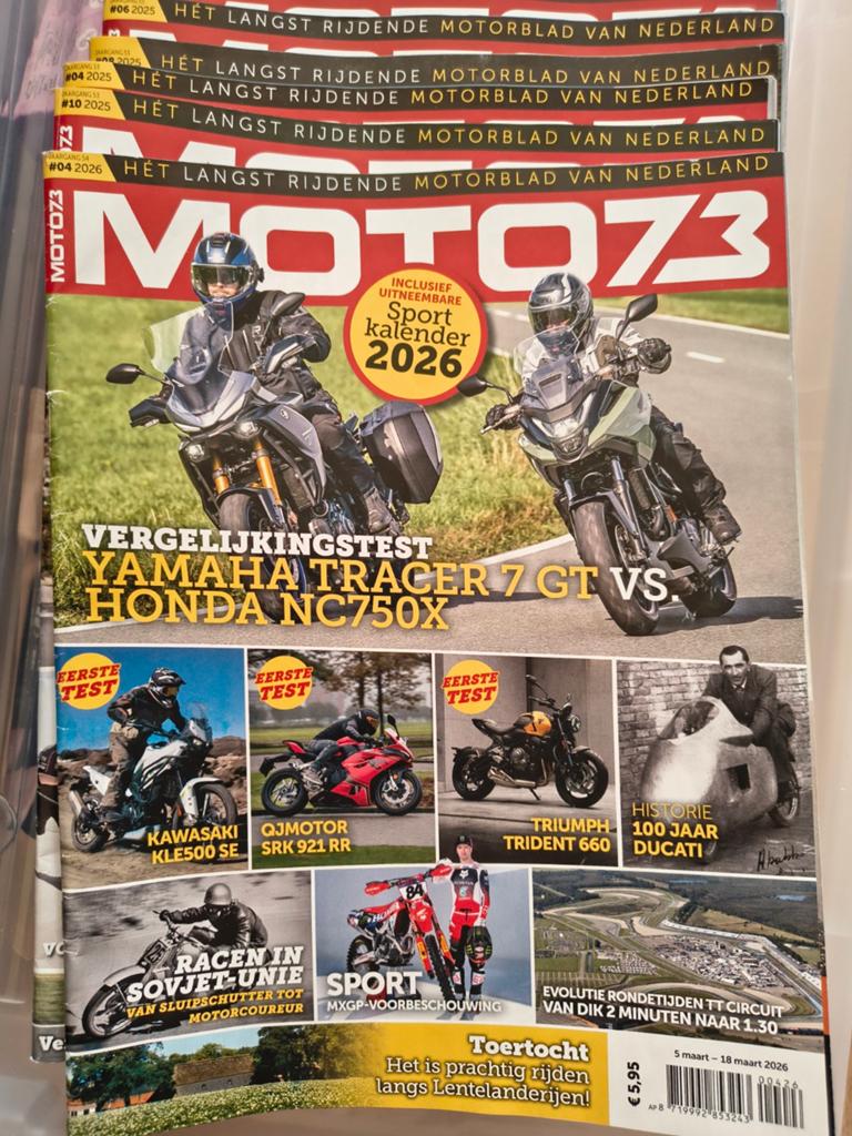 Zeven oude motorbladen - Moto73, Boeken, Motoren, Ophalen of Verzenden, Gelezen, Algemeen