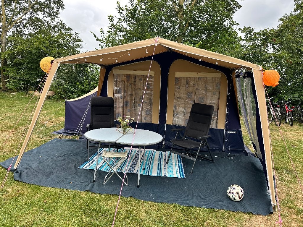 Vouwwagen Trigano Odyssée GL (2007), Caravans en Kamperen, Vouwwagens, Ophalen, Trigano, Blauw, Aanwezig