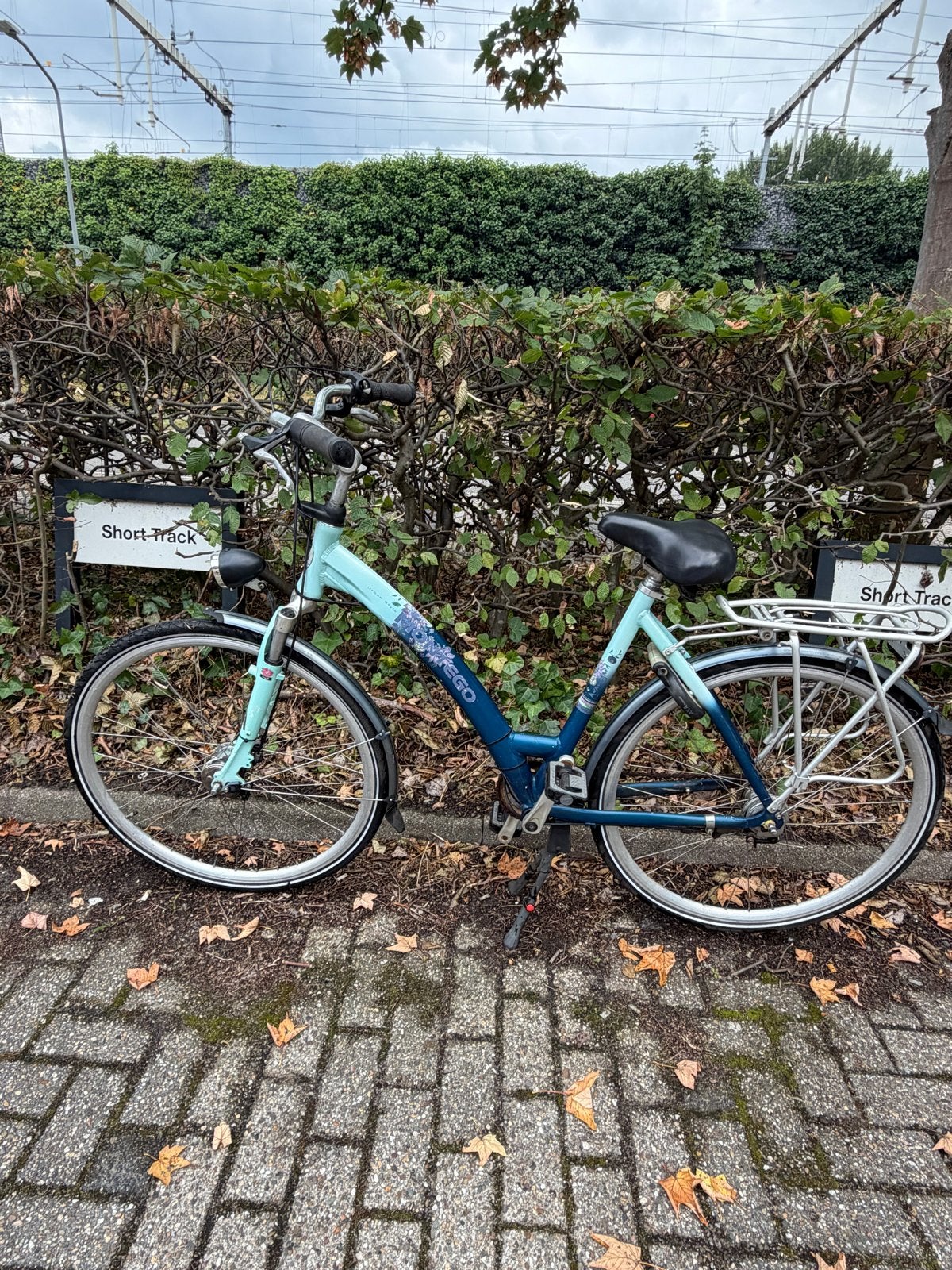 Damesfiets - Nego - Blauw/Mintgroen - Gebruikt, Fietsen en Brommers, Fietsen | Dames | Damesfietsen, Gebruikt, Velgrem, Versnellingen