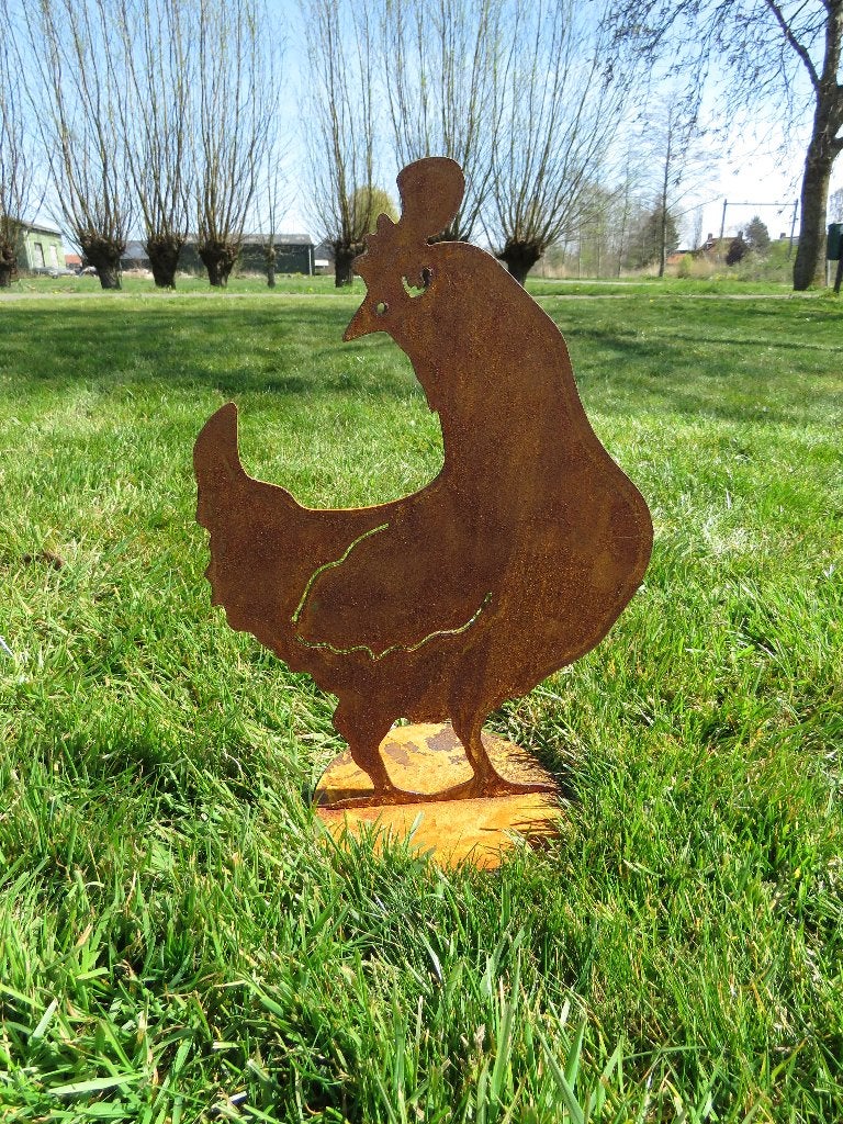 Kip van cortenstaal, Ophalen of Verzenden, Nieuw, Overige materialen, Dierenbeeld