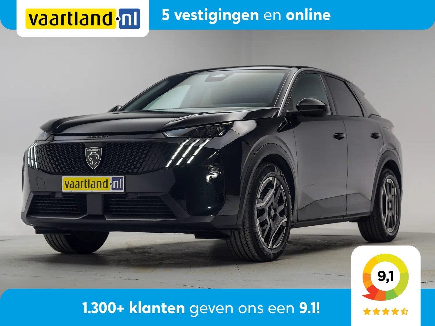 Peugeot E-3008 Allure Avantage 210 73 kWh [ Navi Apple/Andro, Auto's, 0 cilinders, Zwart, SUV of Terreinwagen, Geïmporteerd