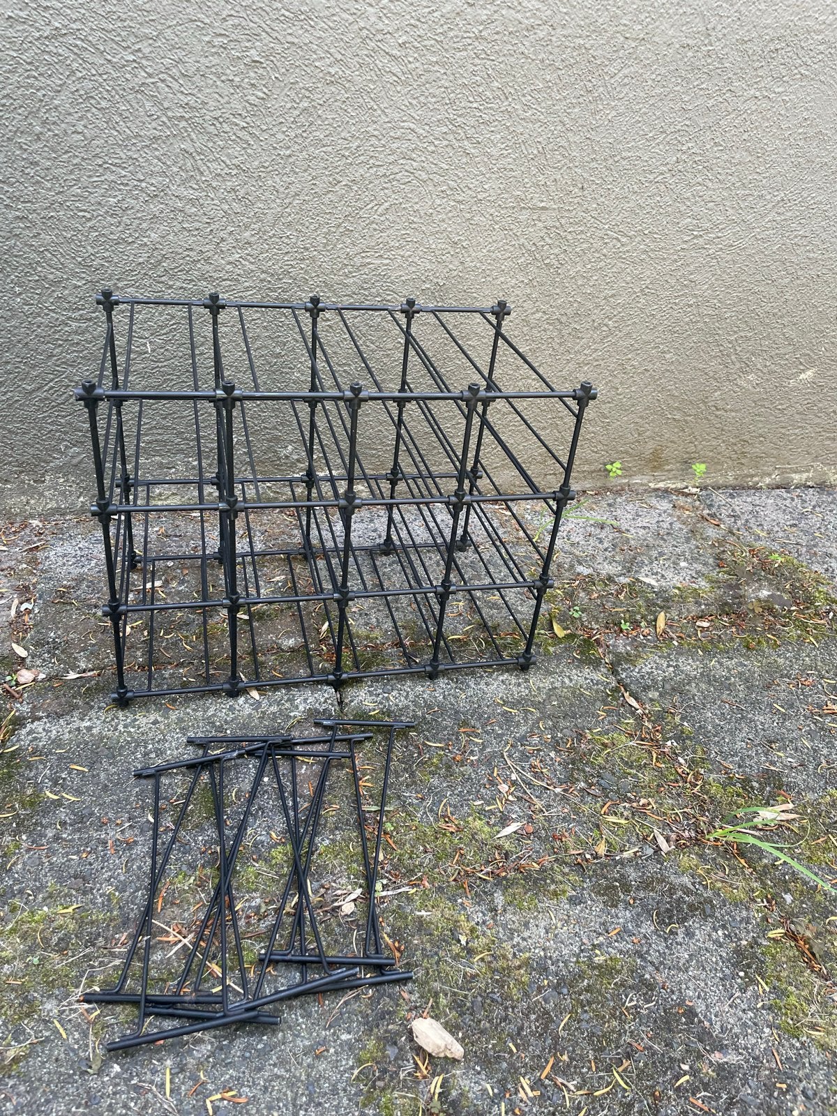 Modulair Wijnrek Zwart Metaal - Jaren '80 Minimalistisch Des, Ophalen, Gebruikt, 15 tot 25 flessen, Metaal
