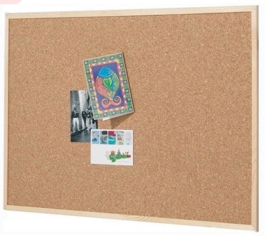 Groot kurk prikbord met houten frame, Ophalen, Zo goed als nieuw, Prikbord