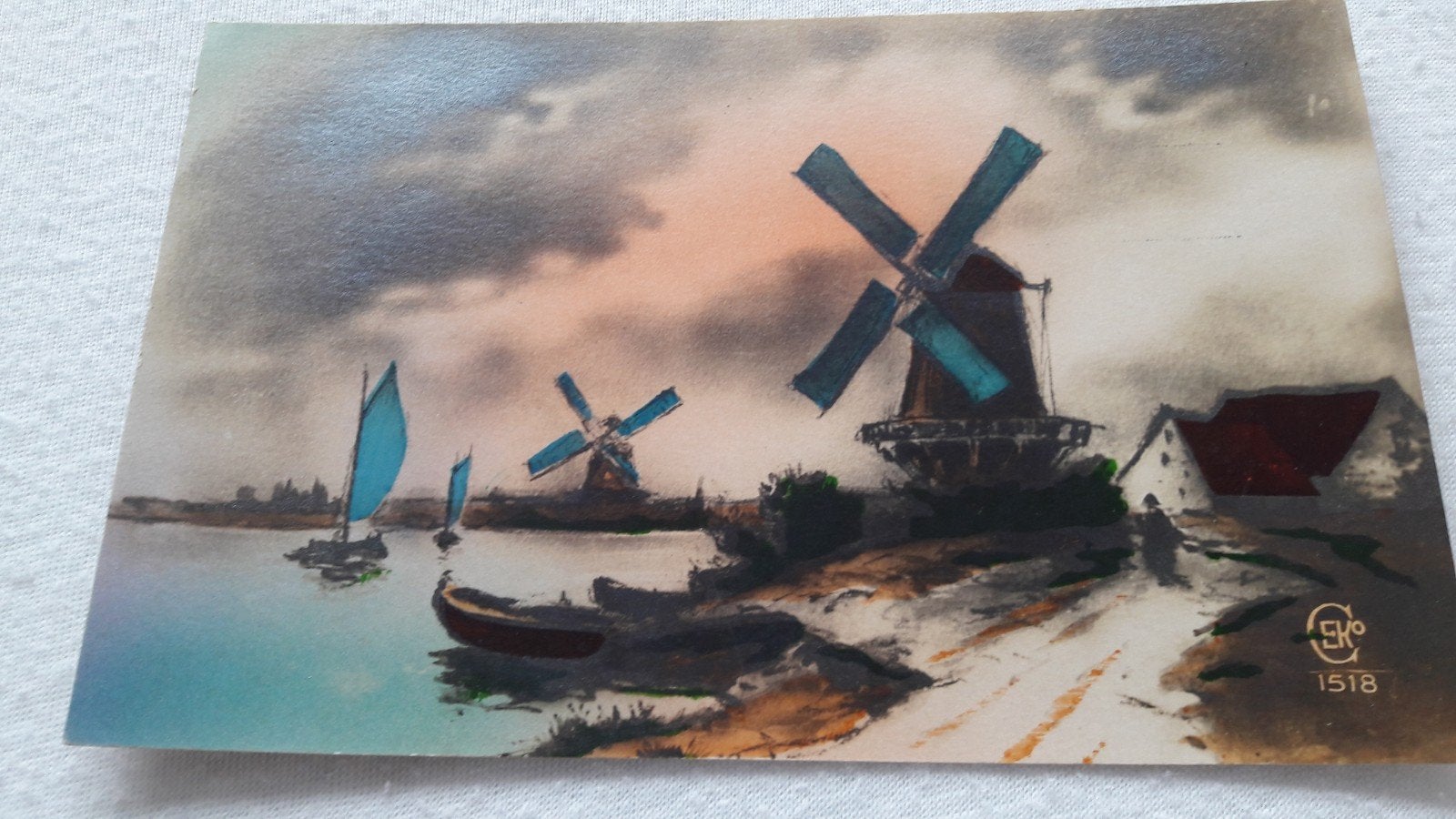 Mooie gedetailleerde kaart,, molen ansichtkaart, Ophalen of Verzenden, Ongelopen, Gebouw