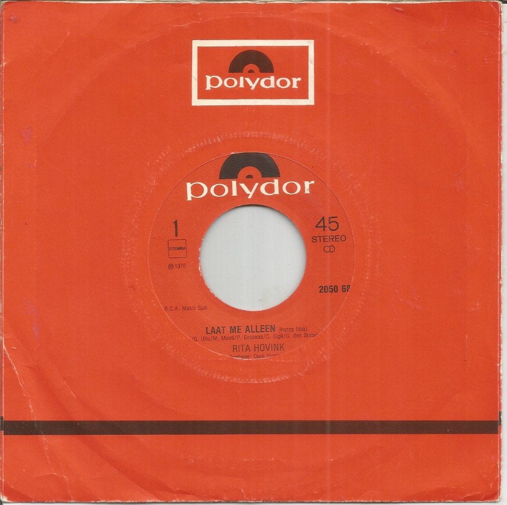 Rita Hovink ‎: Laat Me Alleen (1976), Gebruikt, 7 inch, Ophalen of Verzenden, Levenslied of Smartlap