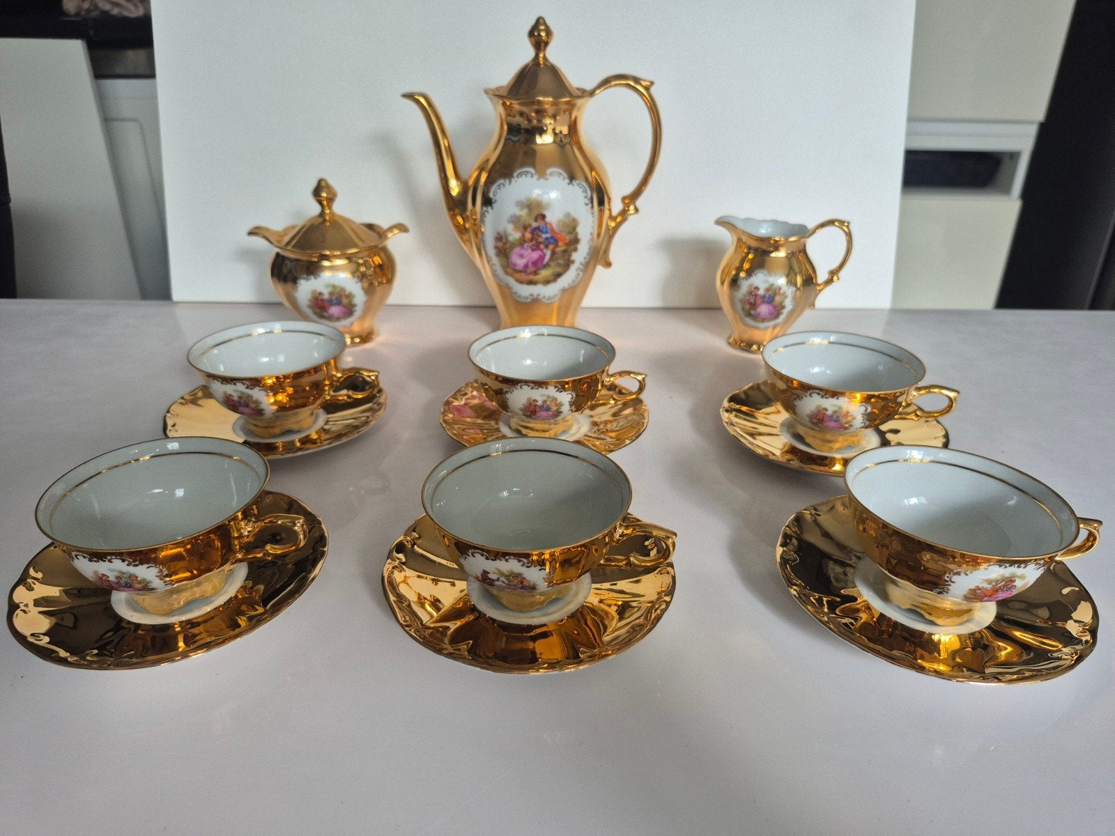 Vintage Porseleinen Koffie/ Theeservies, Antiek en Kunst, Ophalen of Verzenden