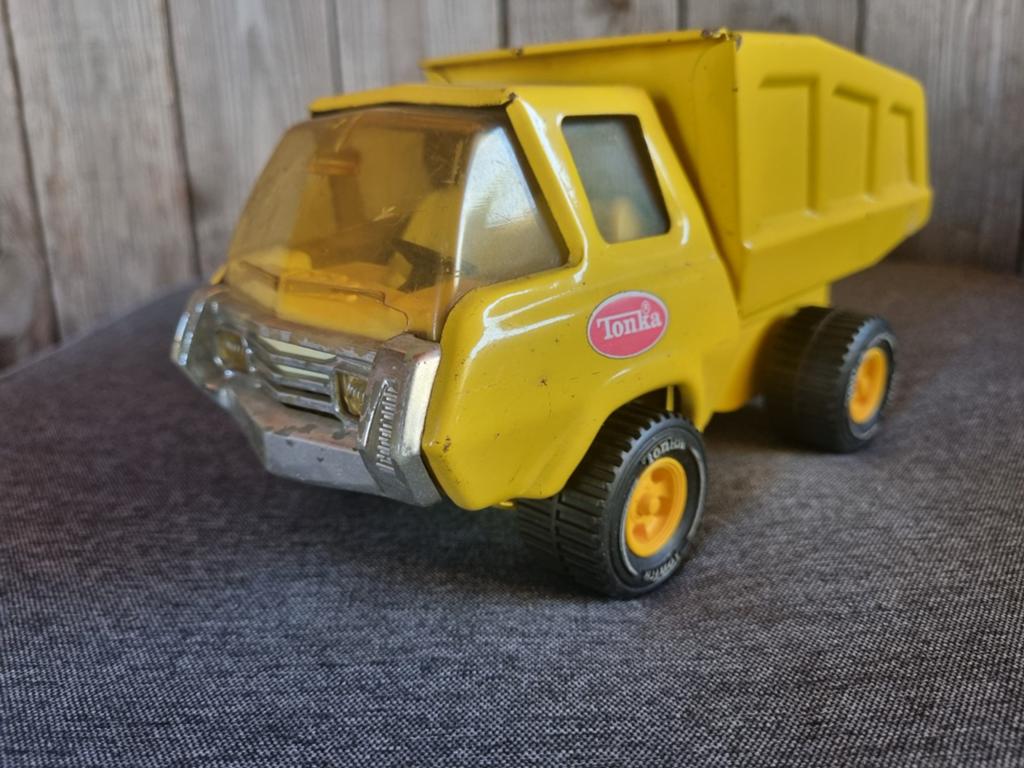 Vintage Tonka Kiepwagen - Geel Speelgoedvoertuig, Verzamelen, Ophalen of Verzenden, Gebruikt