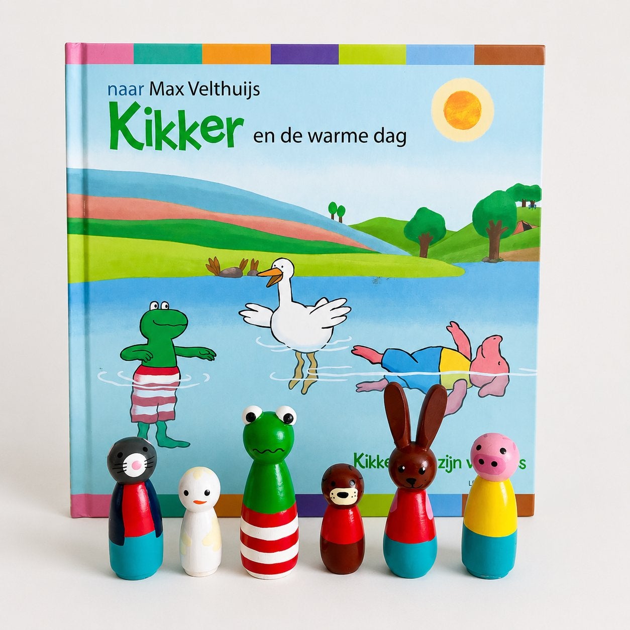 Houten pegdolls set - Kikker en zijn vriendjes, Kinderen en Baby's, Michelle-eekkie@outlook.com, Nieuw, Ophalen of Verzenden, Mies en Hout