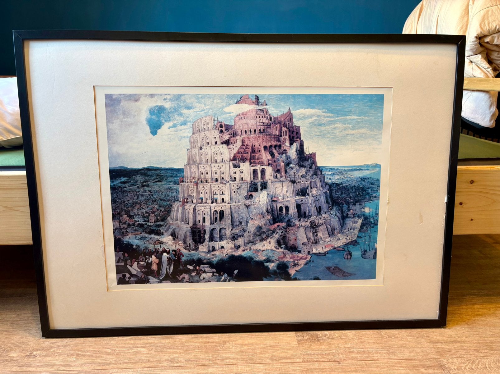Ingelijste prent: Toren van Babel van Pieter Bruegel, Antiek en Kunst, Ophalen, Print, Ingelijst