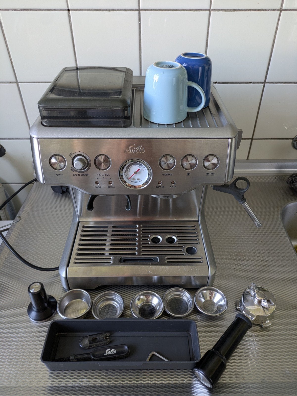 Solis Type 114 Espressomachine, Witgoed en Apparatuur, Koffiezetapparaten, Gebruikt, Espresso apparaat, Gemalen koffie, Ophalen of Verzenden