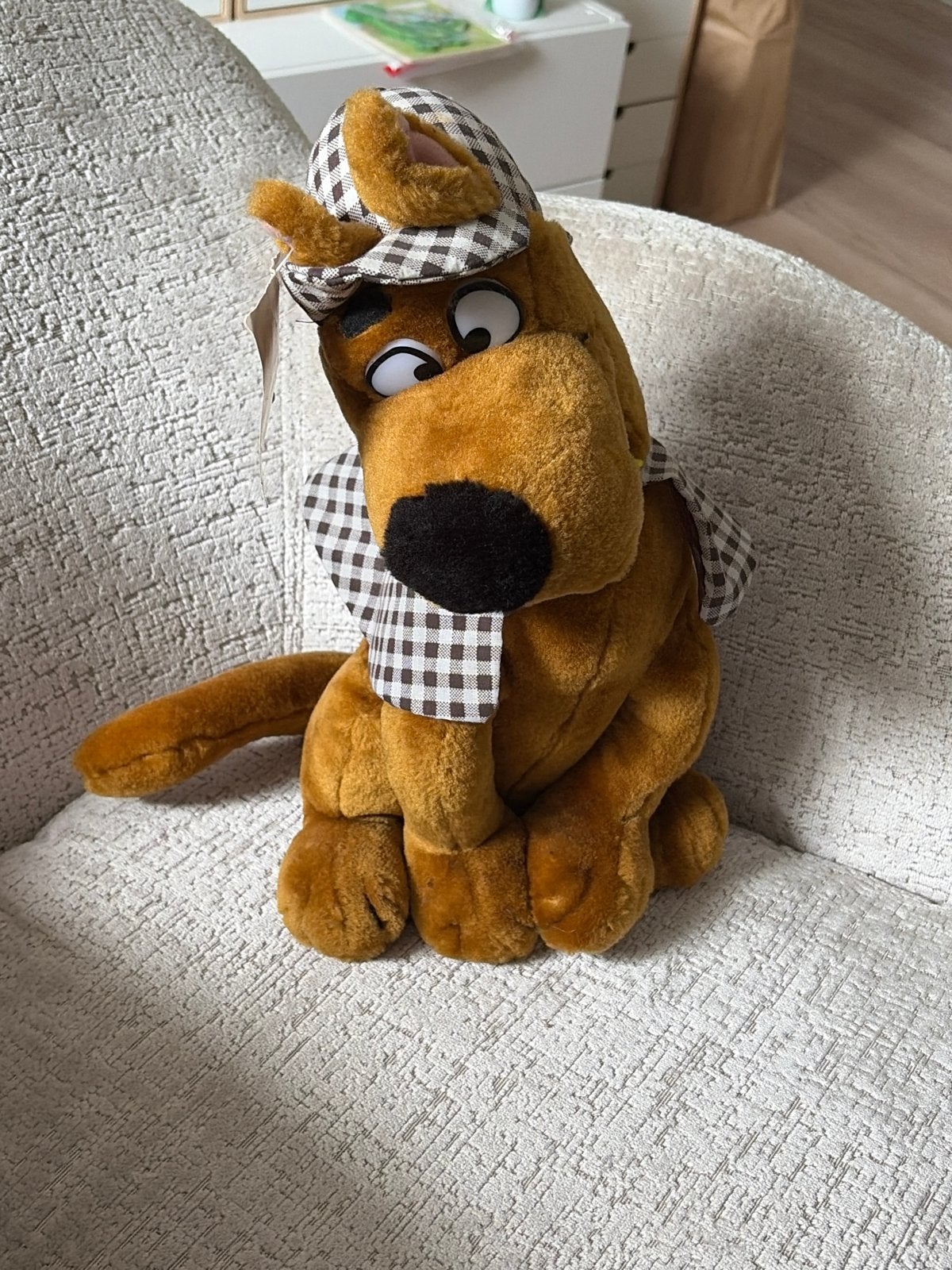 Scooby-Doo knuffel met detective outfit - met label, Overige merken, Overige karakters, Middelgroot (20 tot 80 cm), Bruin