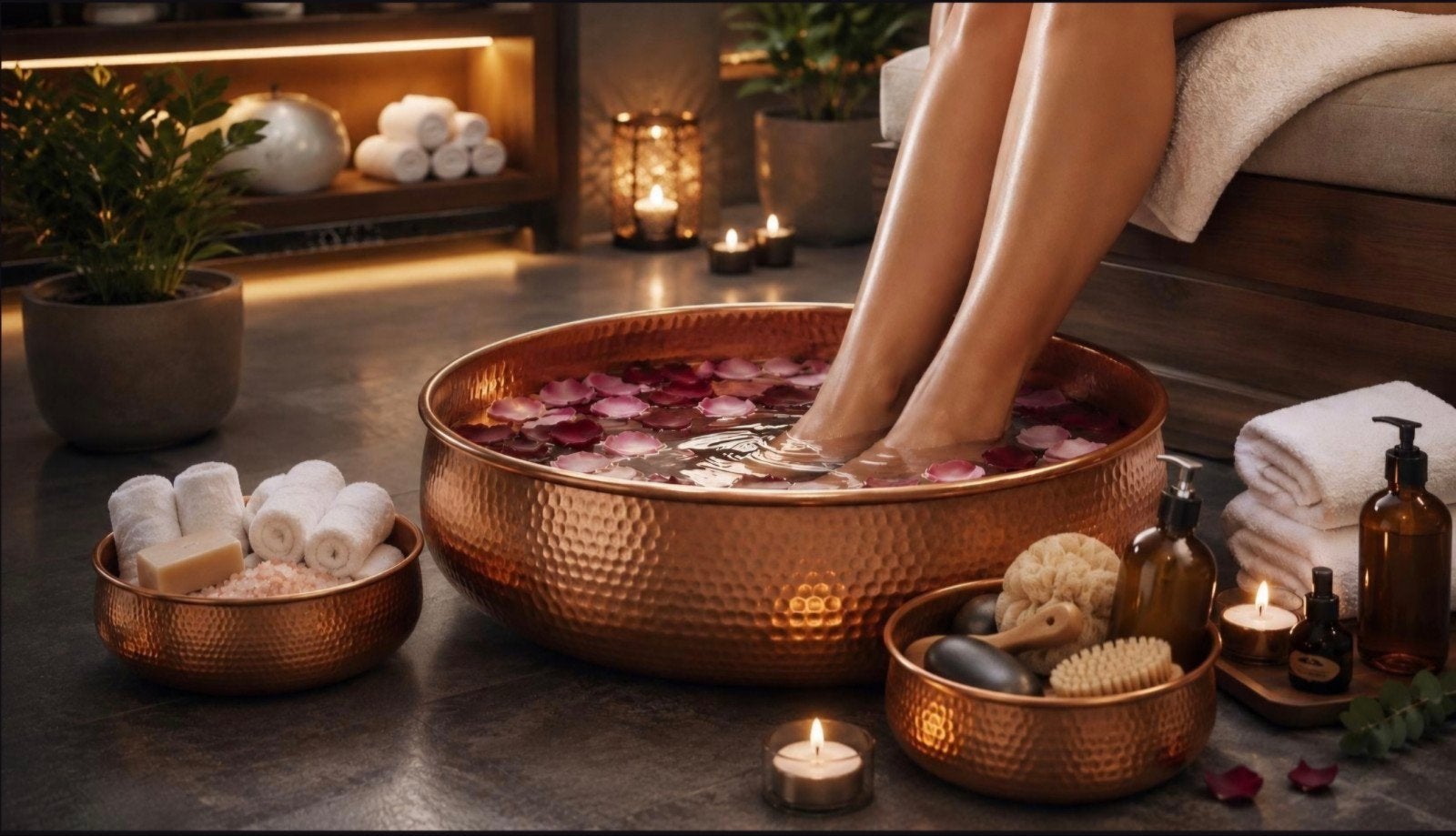 GEZOCHT Koperen Hamam Schaal - Handgehamerd Voetenbad, Ophalen of Verzenden