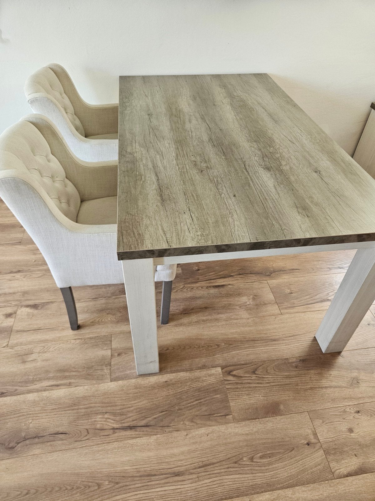 Eetkamerstoelen set van 4 en eettafel, Huis en Inrichting, Stoelen, Ophalen, Gebruikt, Overige kleuren, Vier