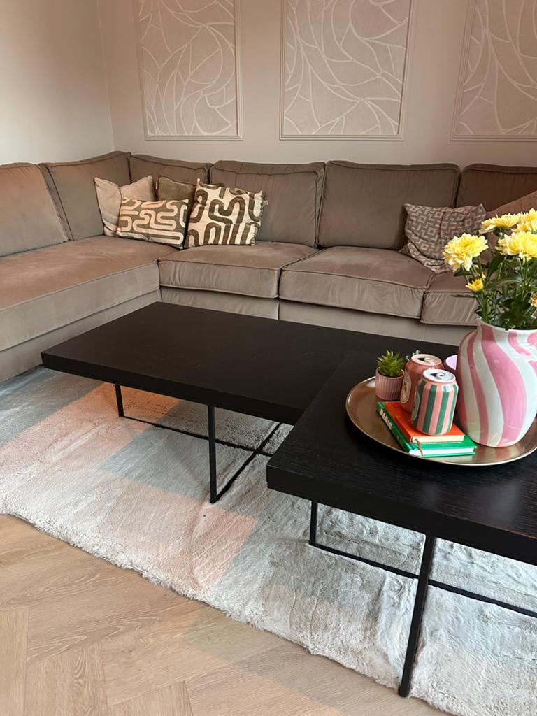 Richmond oakura salontafel en bijzettafel set zwart, Huis en Inrichting, Tafels | Salontafels, Ophalen, Overige materialen, Gebruikt