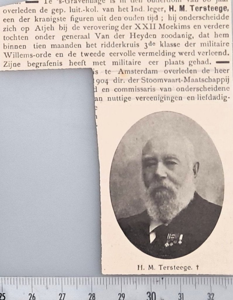 Leger Indië 1916;gep.Luit-Kol. Tersteege van Atjeh overleden, Verzenden, Voor 1940, Gebruikt, Overige onderwerpen