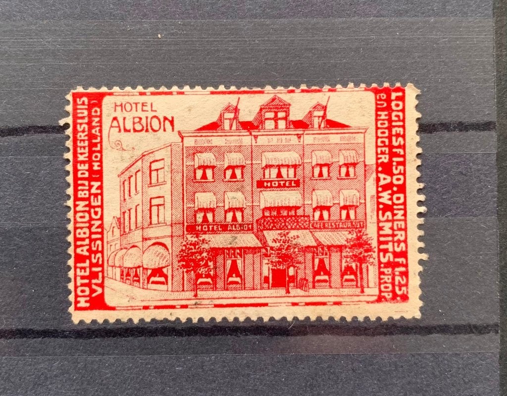 Sluitzegel Vlissingen hotel Albion, Verzenden, T/m 1940, Gestempeld