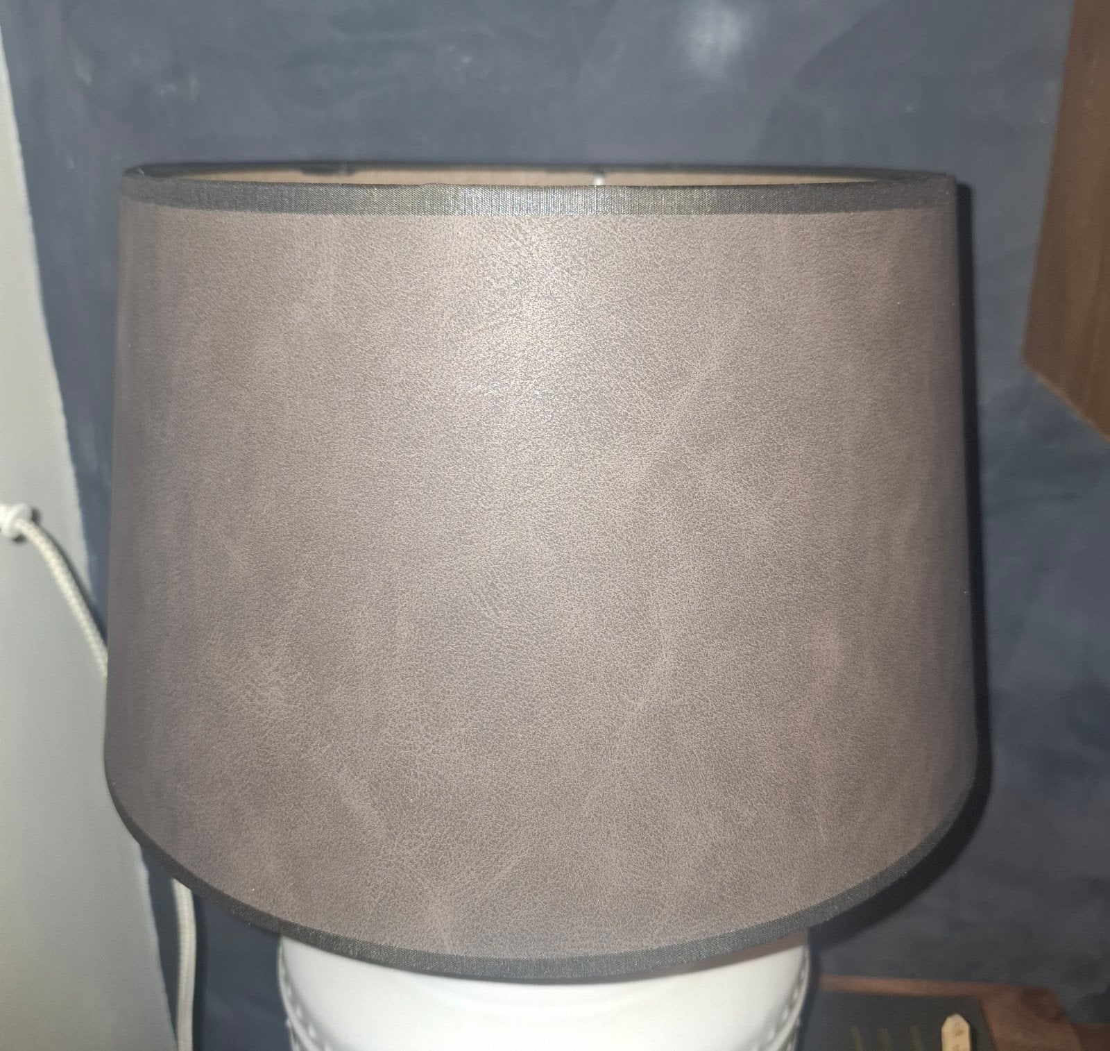 Donker bruine vintage lampenkap, 25 cm, Bruin, Rond, Ophalen of Verzenden