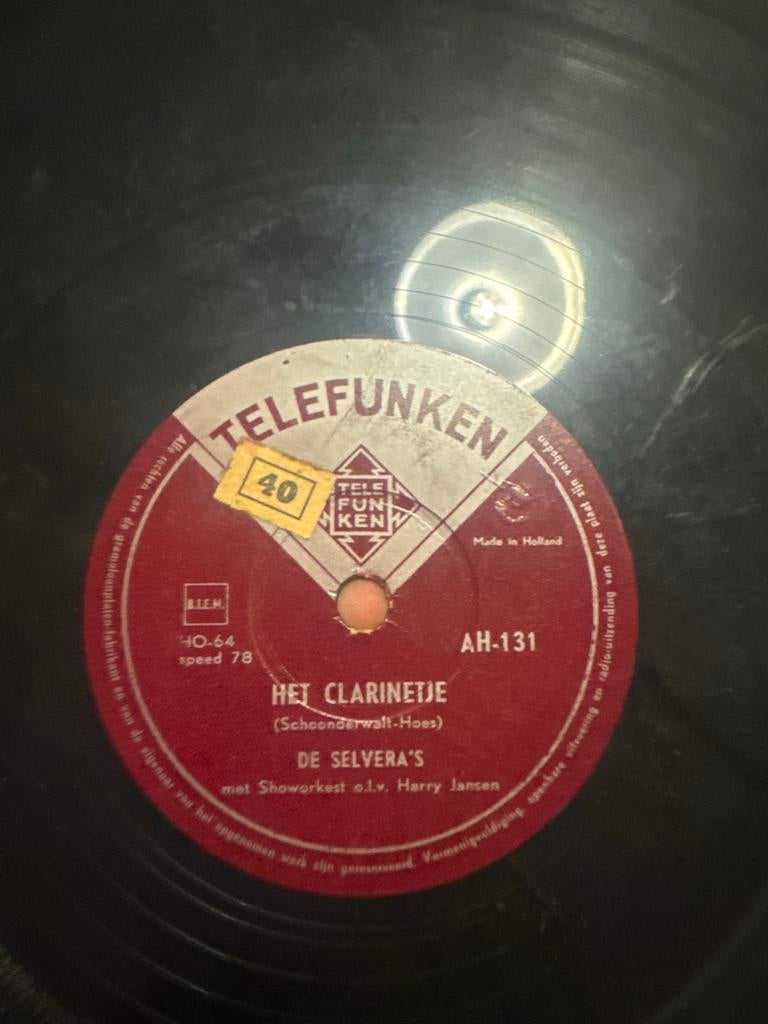 Verzameling 78 toeren platen - diverse artiesten, Gebruikt, Single, Ophalen of Verzenden, Voor 1960