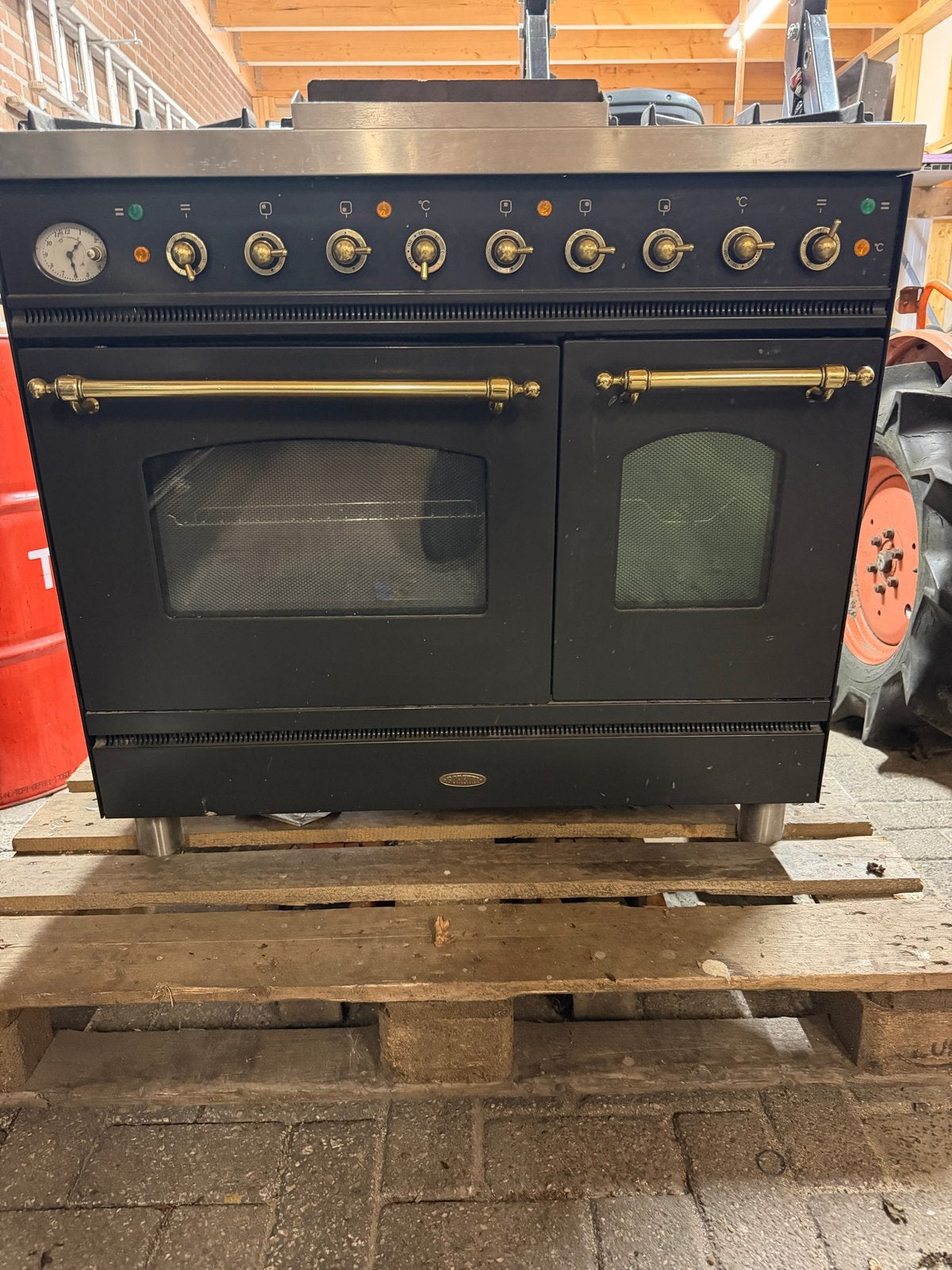 Boretti Fornuis met Dubbele Oven en 6 Gasbranders, Ophalen, Gebruikt, Hete lucht, 60 cm of meer