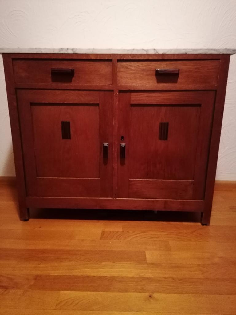 Mooie commode met marmeren blad, Ophalen, Zo goed als nieuw, 25 tot 50 cm, 100 tot 150 cm