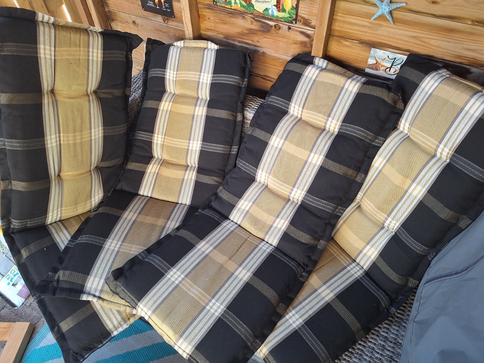 4 zo goed als nieuwe tuinkussens met hoes, Tuin en Terras, Tuinmeubel-accessoires, Ophalen, Zo goed als nieuw
