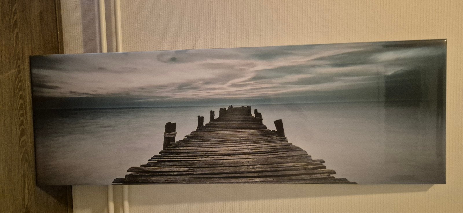 Canvas steiger op zee, Ophalen, 125 cm of meer, Zo goed als nieuw, Schilderij