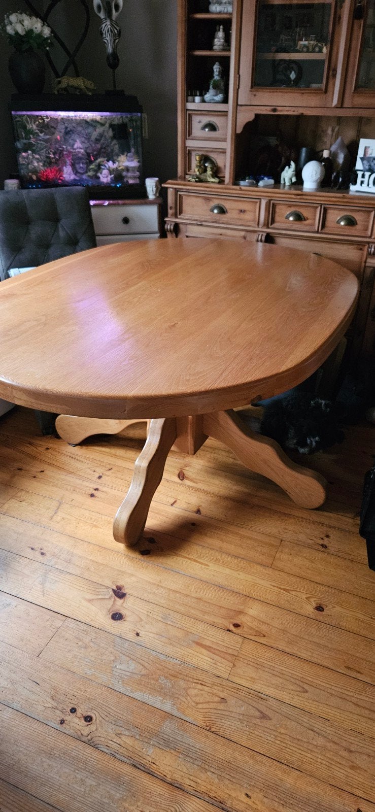 Blank eiken tafel 155x115x77 cm, Ophalen, Gebruikt, 100 tot 150 cm, Eikenhout