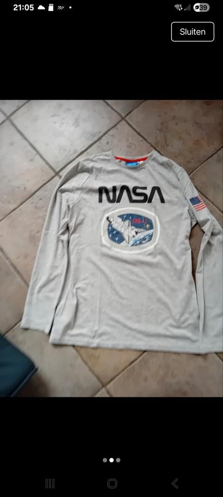 Nasa longsleeve jongen maat 170 / 176, Gebruikt, Urvan way space, Ophalen of Verzenden, Shirt of Longsleeve