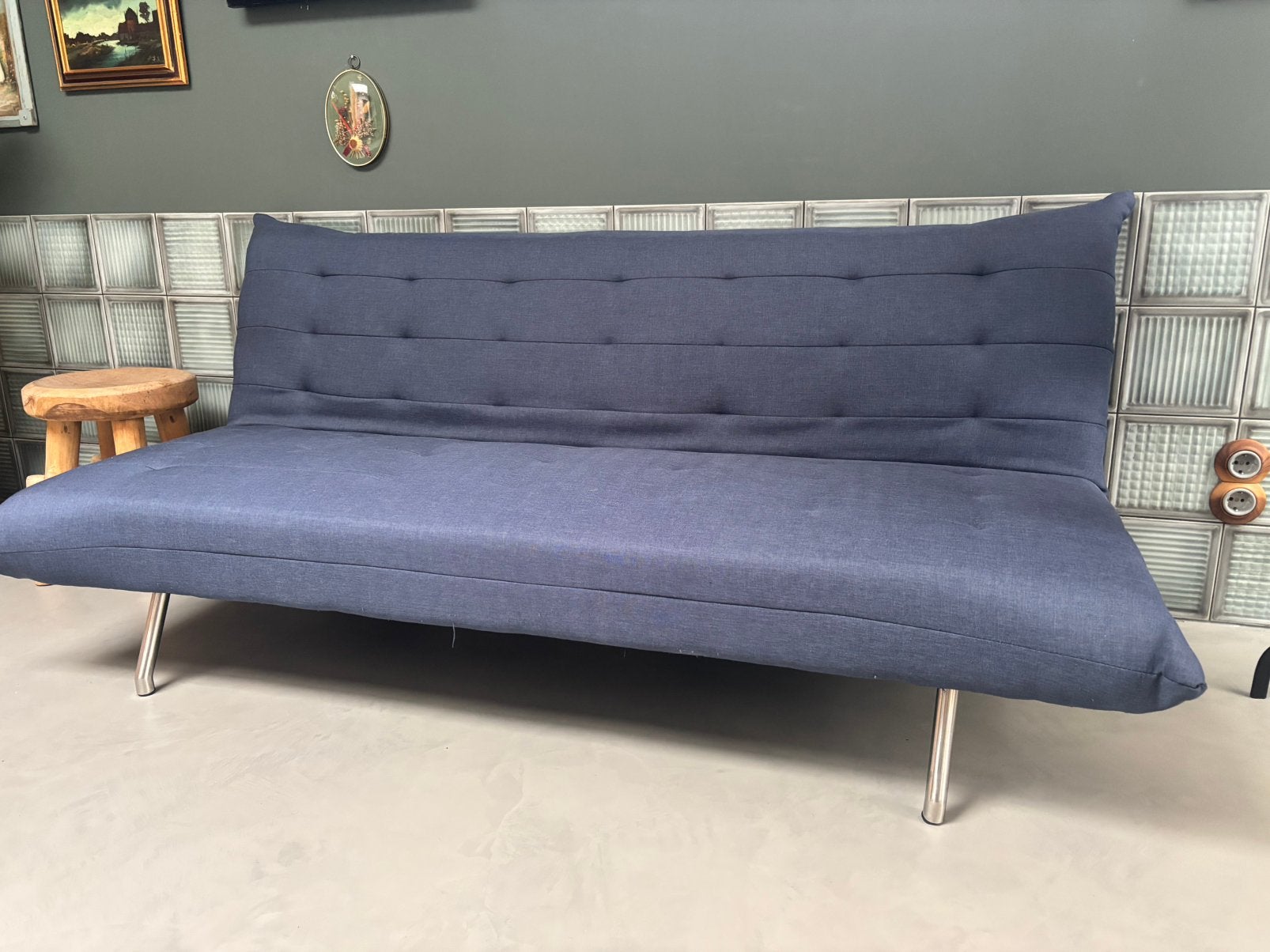 Made com Keiko Bed bank 186cm 36 cm hoog, Ophalen, Gebruikt, Blauw, Twijfelaar