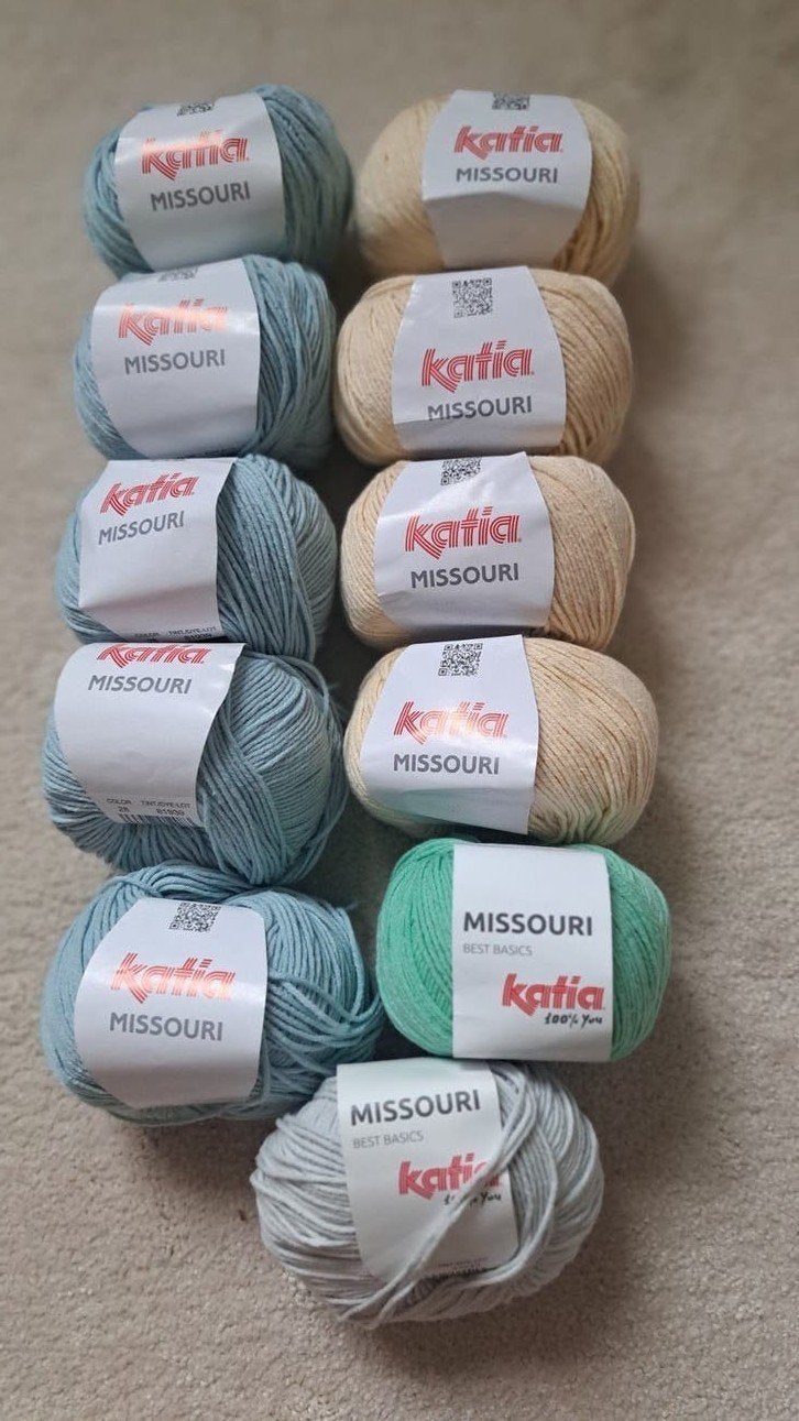 Katia Missouri Wol - 11 Bollen in Pastelkleuren, Ophalen of Verzenden, Nieuw, Breien of Haken, Wol of Garen
