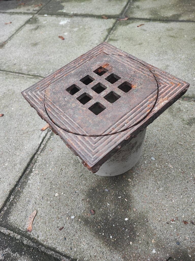 vloerput afvoerput buiten 20x20, Doe-het-zelf en Verbouw, Ophalen, Gebruikt, Minder dan 2 meter, 80 mm of meer
