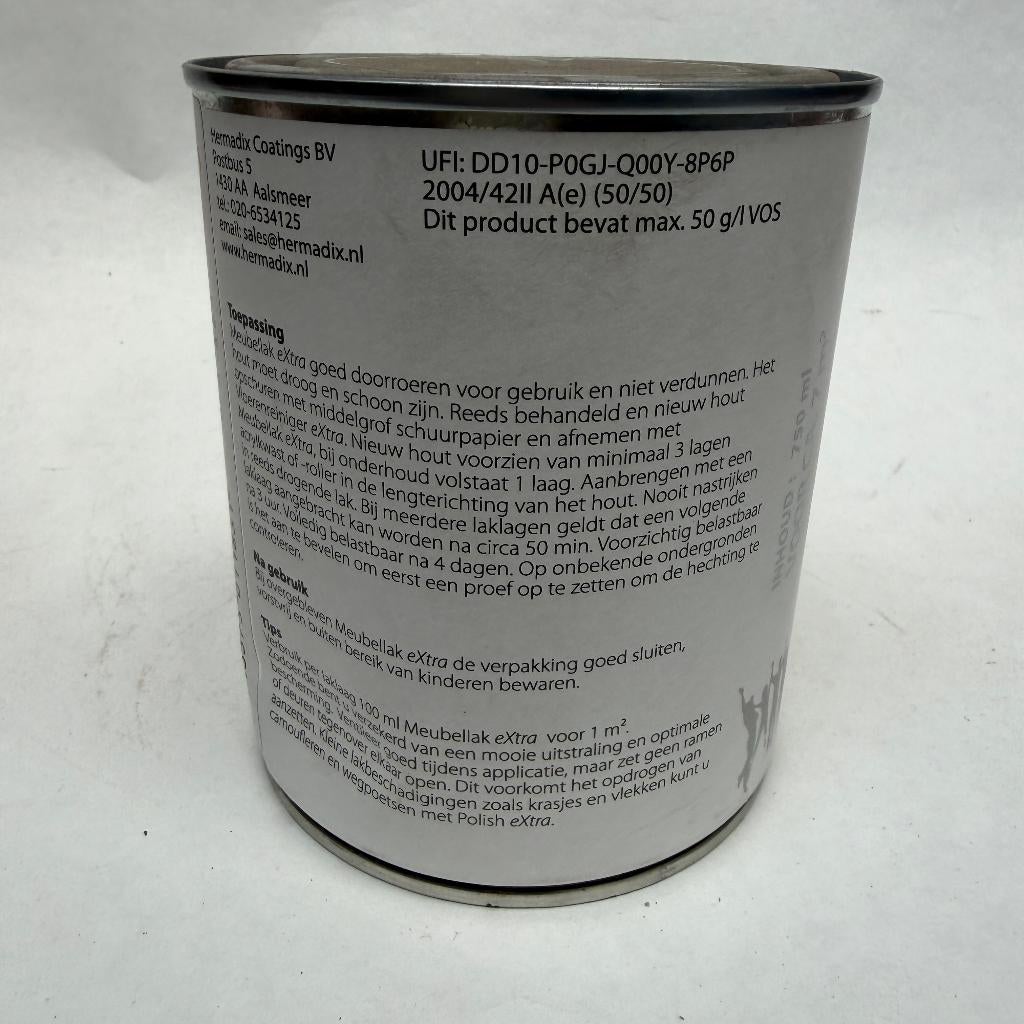 Hermadix Meubellak Extra Blanke Lak Verf Zijdeglans 750ml, Doe-het-zelf en Verbouw, Overige kleuren, Nieuw, Hermadix, Hermadix