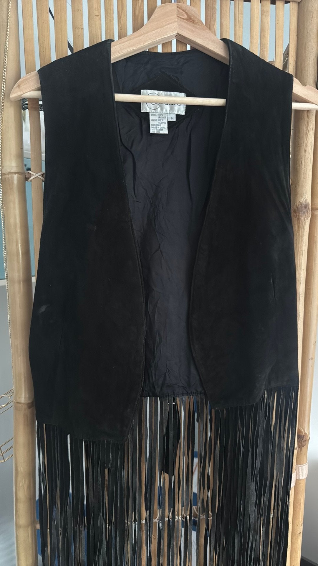 Vintage suede gilet, maat s, Ophalen of Verzenden, Gedragen