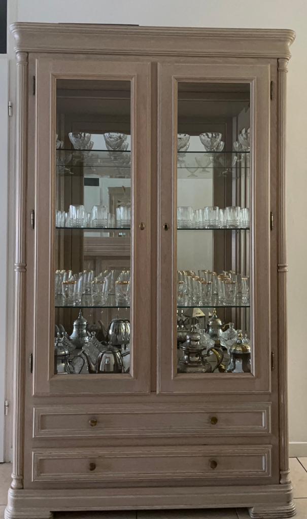 Klassieke vitrinekast, Ophalen, Gebruikt, 100 tot 150 cm, 150 tot 200 cm
