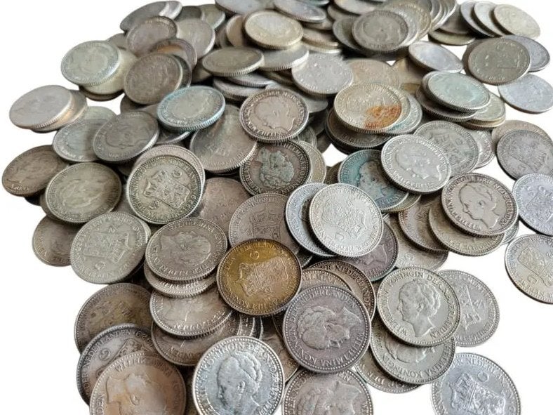 Nederland halve gulden Wilhelmina 50 stuks, Ophalen of Verzenden, Zilver