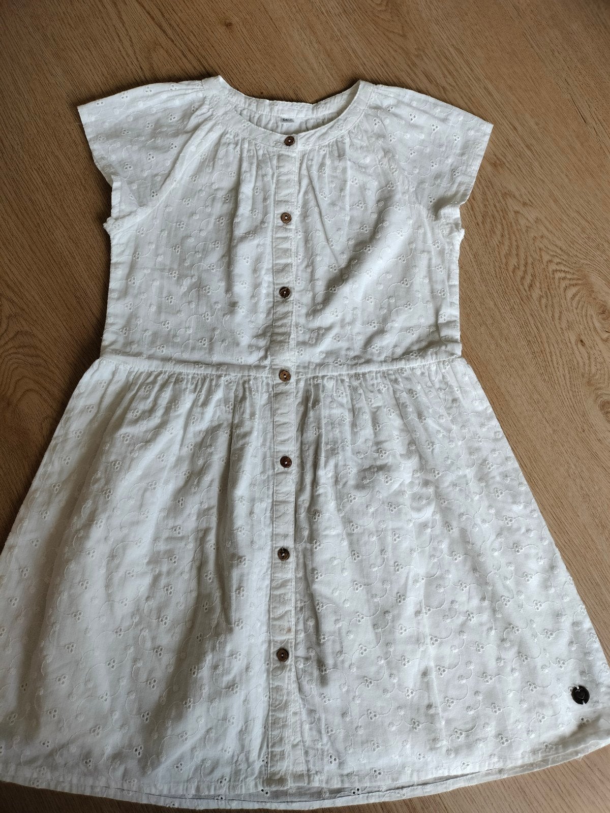 Zomer jurk, broderie, off white, maat 134/140, Kinderen en Baby's, Kinderkleding | Maat 134, Gebruikt, Meisje, Ophalen of Verzenden