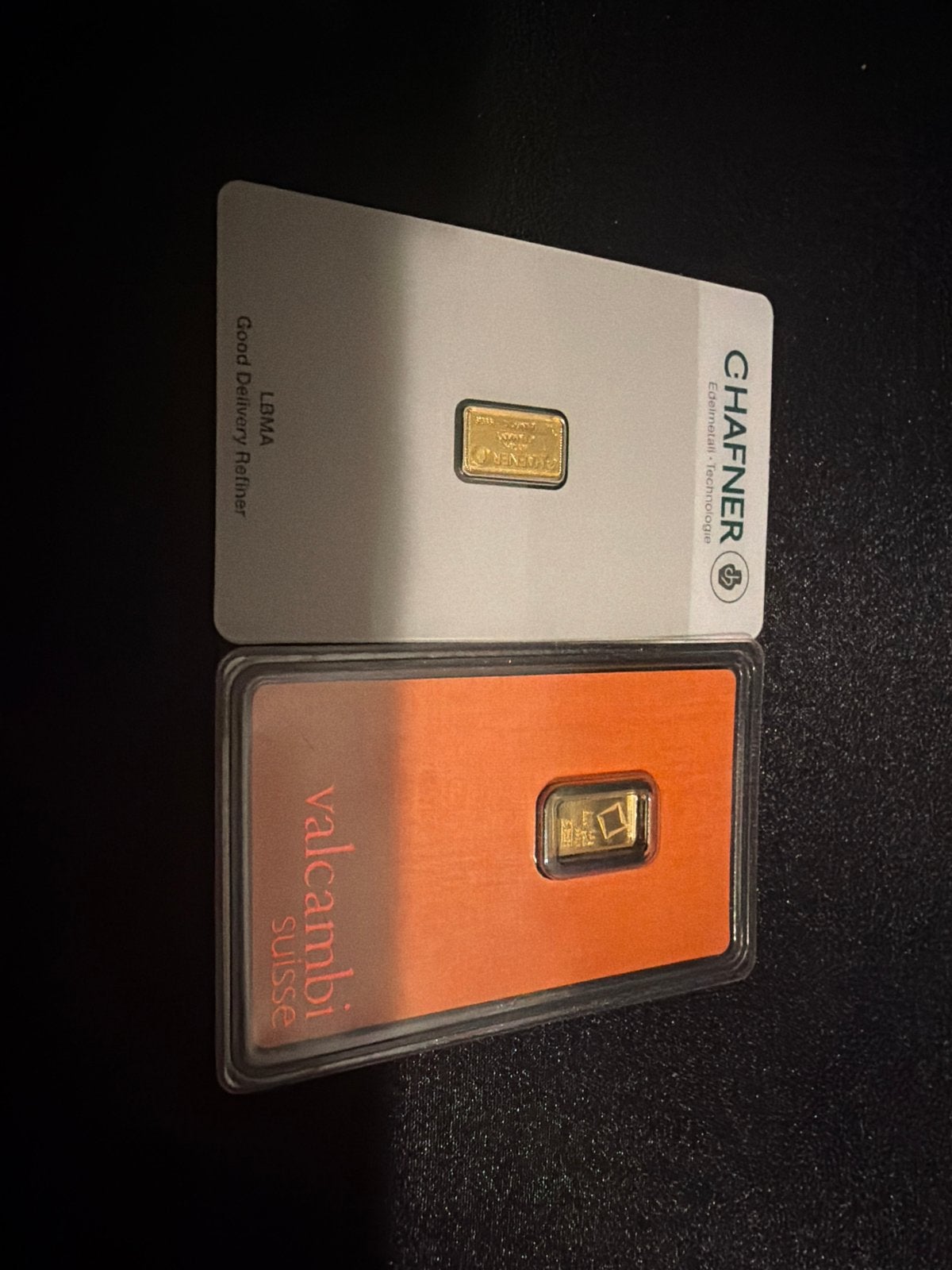 1 gram Chafner en 0,5 gram Valcambi goudbaren, Ophalen of Verzenden, Goud