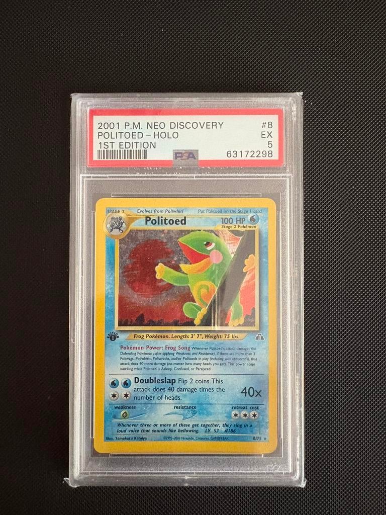 Politoed holo 1st edition 8/75 pokemon neo discovery, Ophalen of Verzenden, Zo goed als nieuw