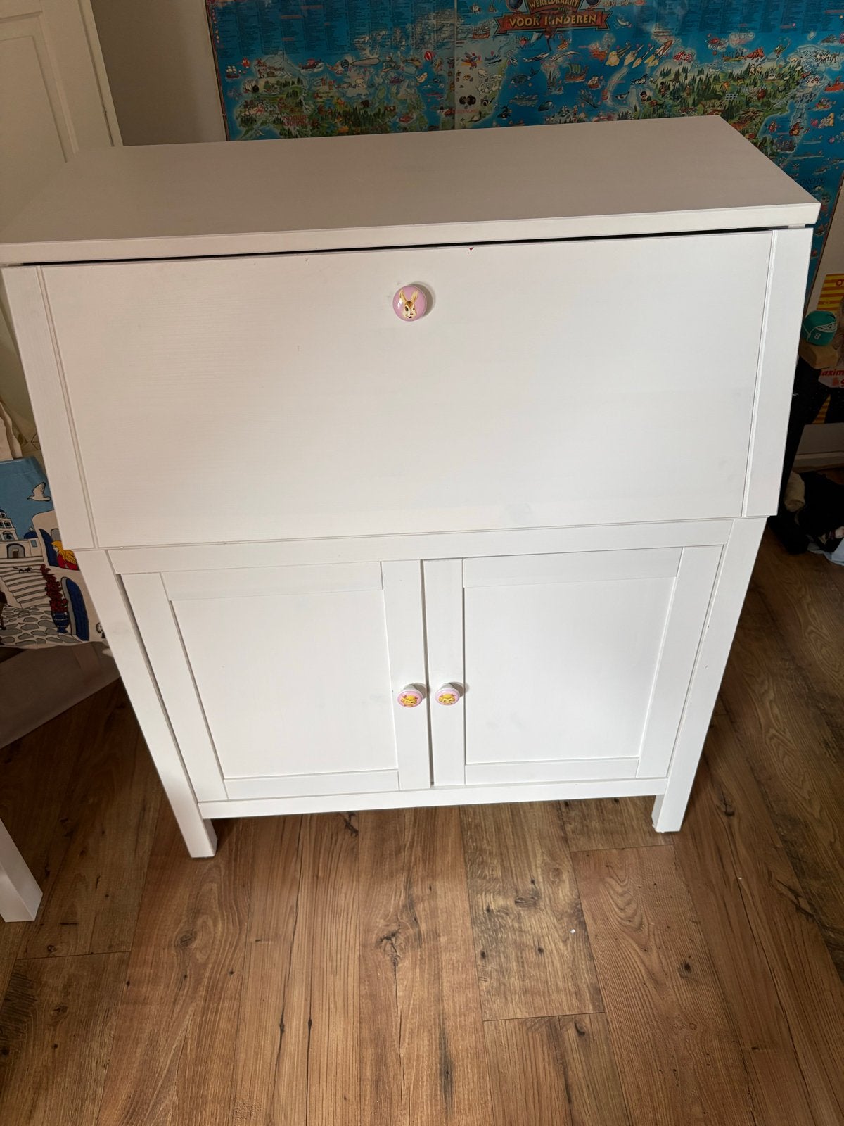 Hembes secretaire bureau met opbergruimte, Huis en Inrichting, Opbergruimte, Gebruikt, Hout, Secretaire