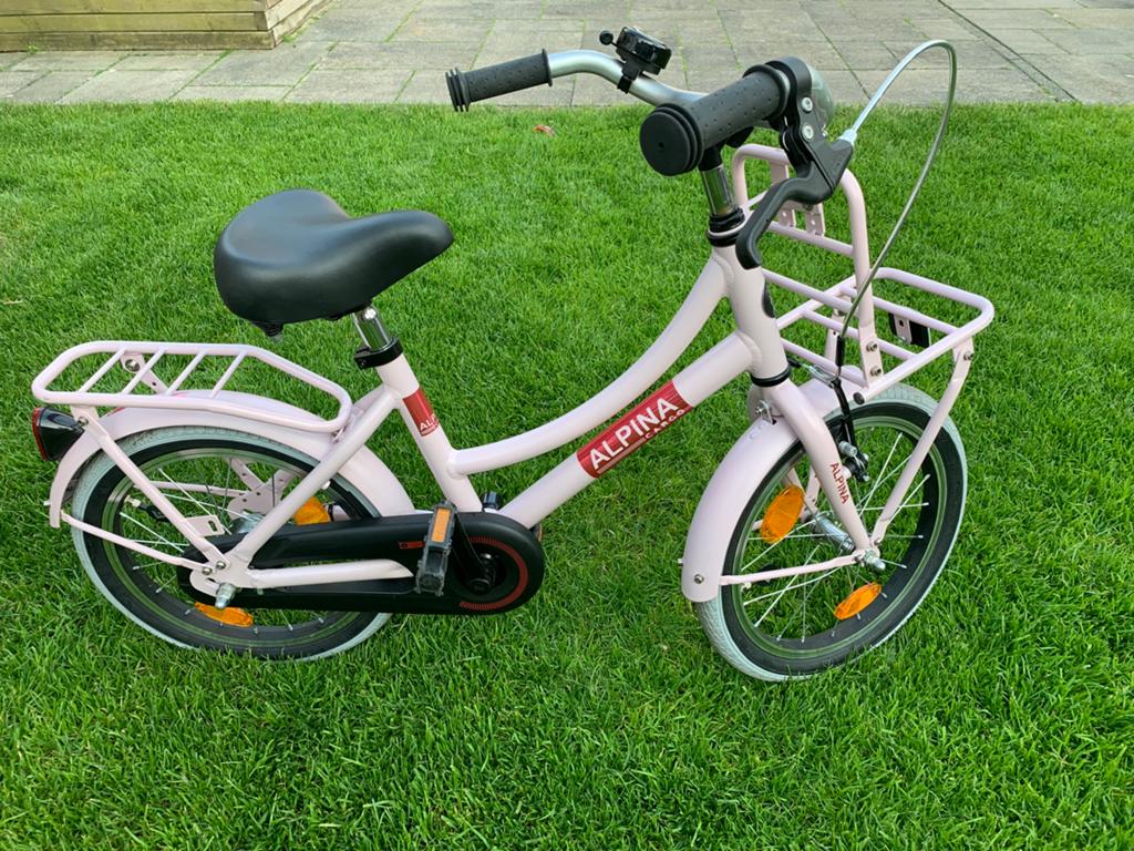 Alpina Cargo 16 inch meisjes fiets, Fietsen en Brommers, Ophalen, Zo goed als nieuw, Terugtraprem, 16 tot 20 inch
