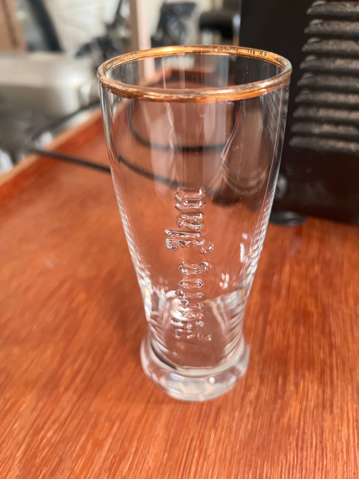 Vintage 20 cl bierglas met gouden rand - 100x beschikbaar, Overige typen, Ophalen of Verzenden, Gebruikt, Glas