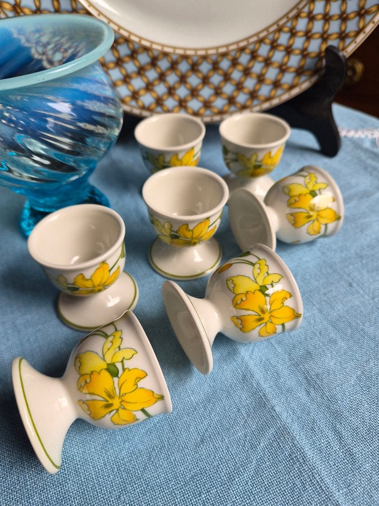 Villeroy & Boch Duitsland 7 eierdoppen Geranium., Nieuw, Ophalen of Verzenden, Overige stijlen, Porselein