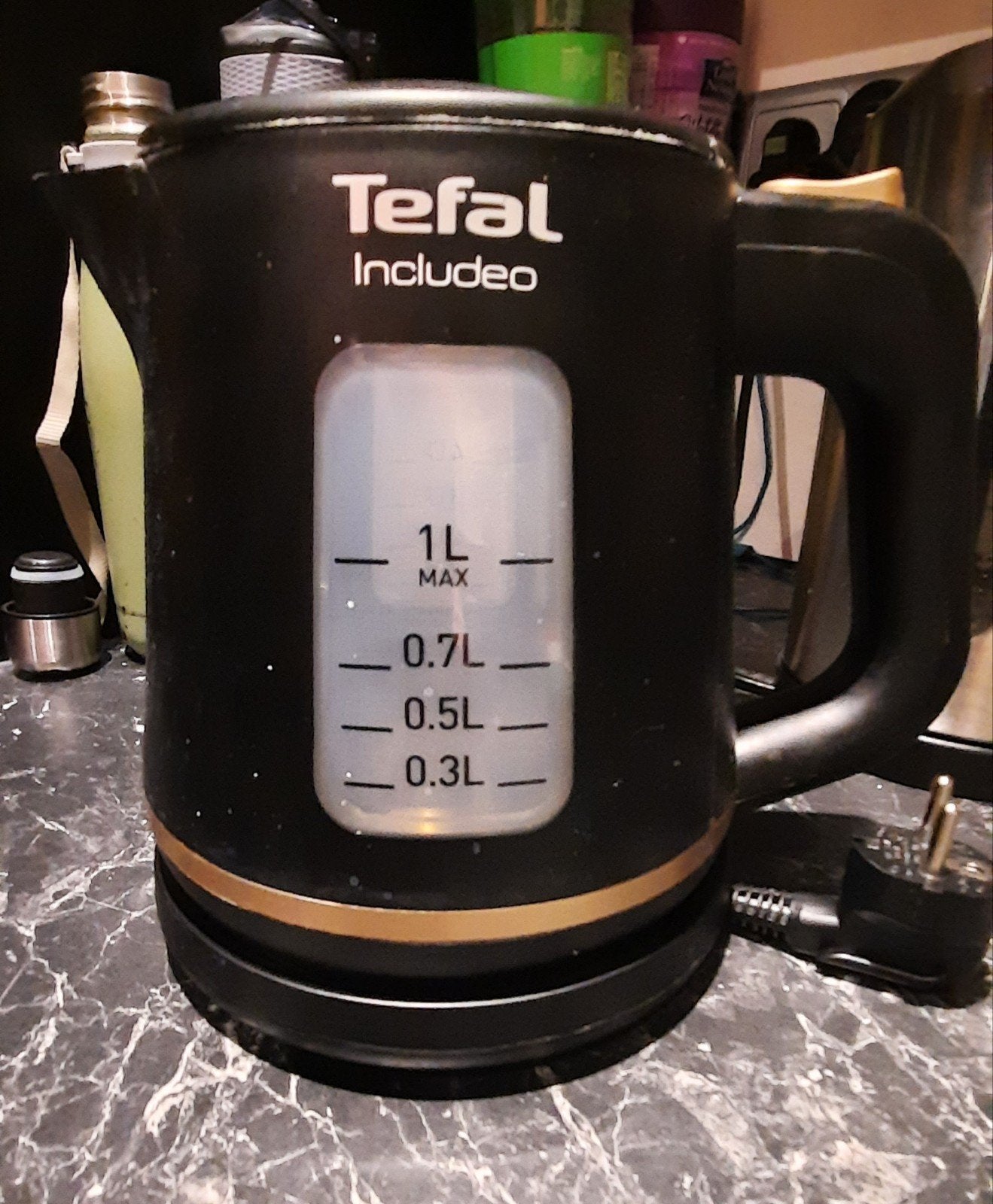 Tefal zwarte Waterkoker, Minder dan 1 liter, Ophalen of Verzenden, Gebruikt, Draadloos