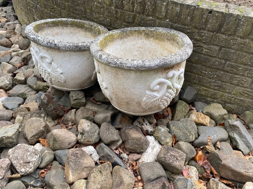 Betonnen bloempotten, Tuin en Terras, Ophalen, Gebruikt, 40 cm of meer, Rond