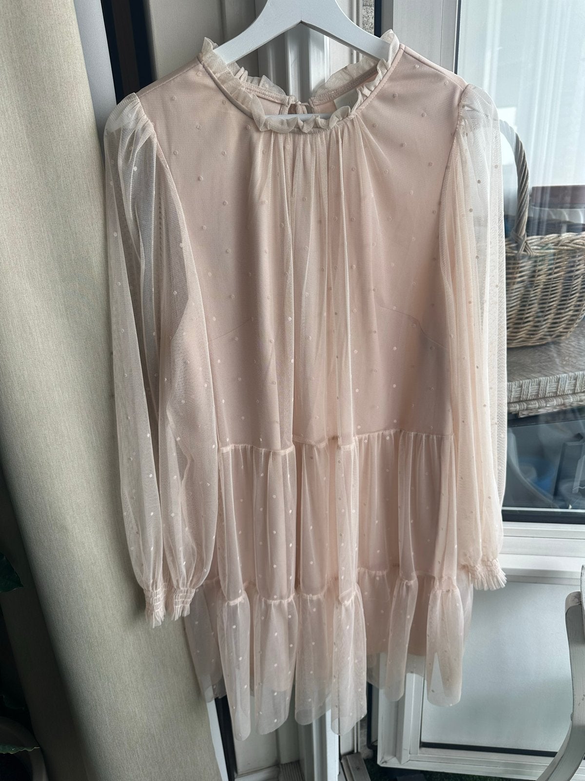 H&M Roze Tule Jurk met Stippen - Maat M, Maat 38/40 (M), Ophalen of Verzenden, Zo goed als nieuw, Roze