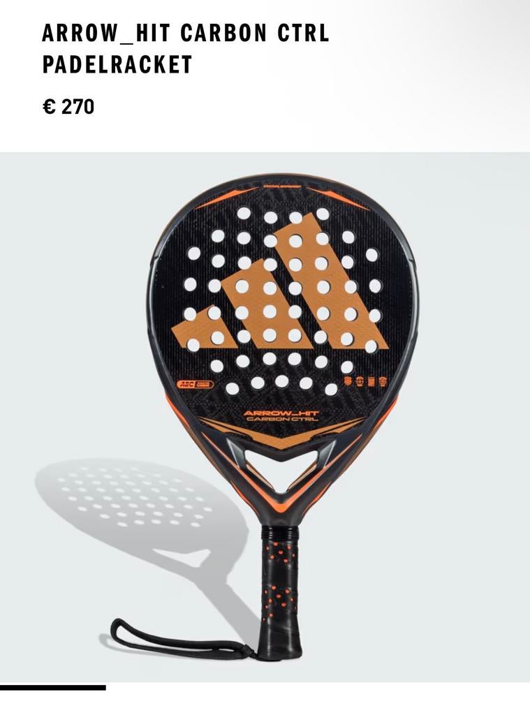 Adidas Arrow-Hit Carbon CTRL Padelracket, Ophalen of Verzenden, Zo goed als nieuw, Padelracket
