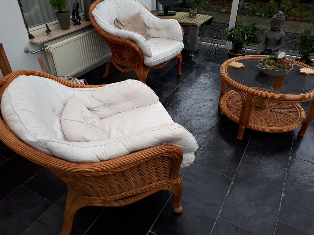 rotan zithoek, Ophalen, 4 zitplaatsen, Gebruikt, Rotan
