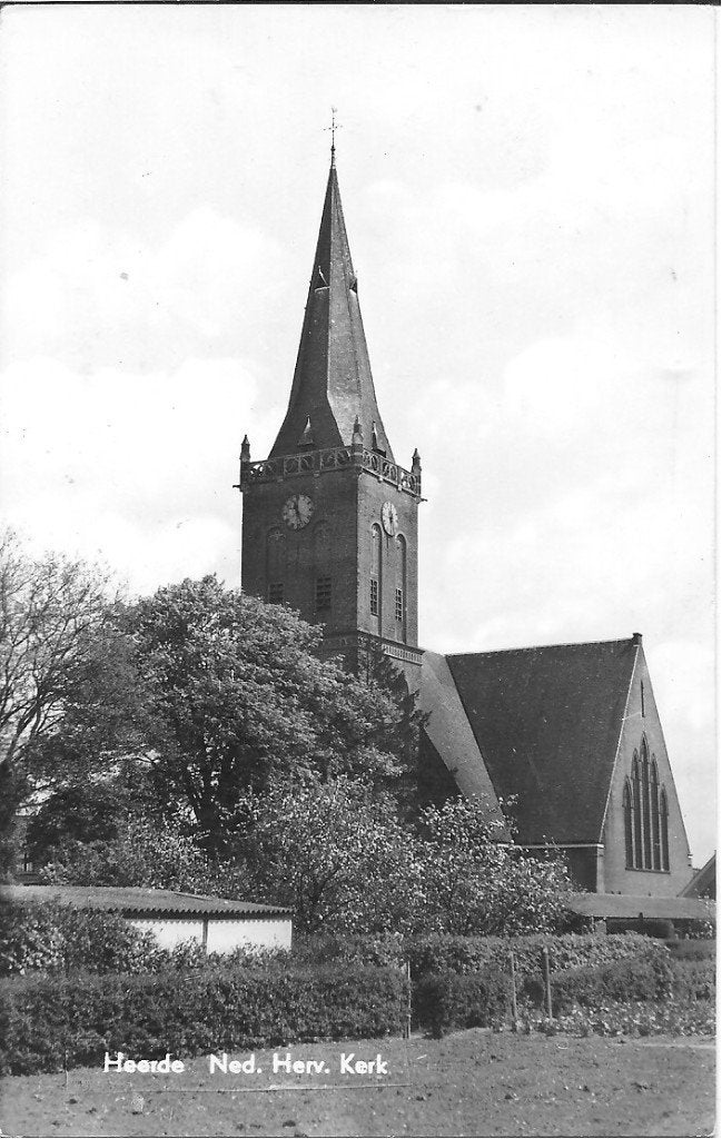 Oude Ansichtkaart Heerde Ned. Herv. Kerk (Gelopen), Ophalen of Verzenden, 1960 tot 1980, Gelopen, Gelderland