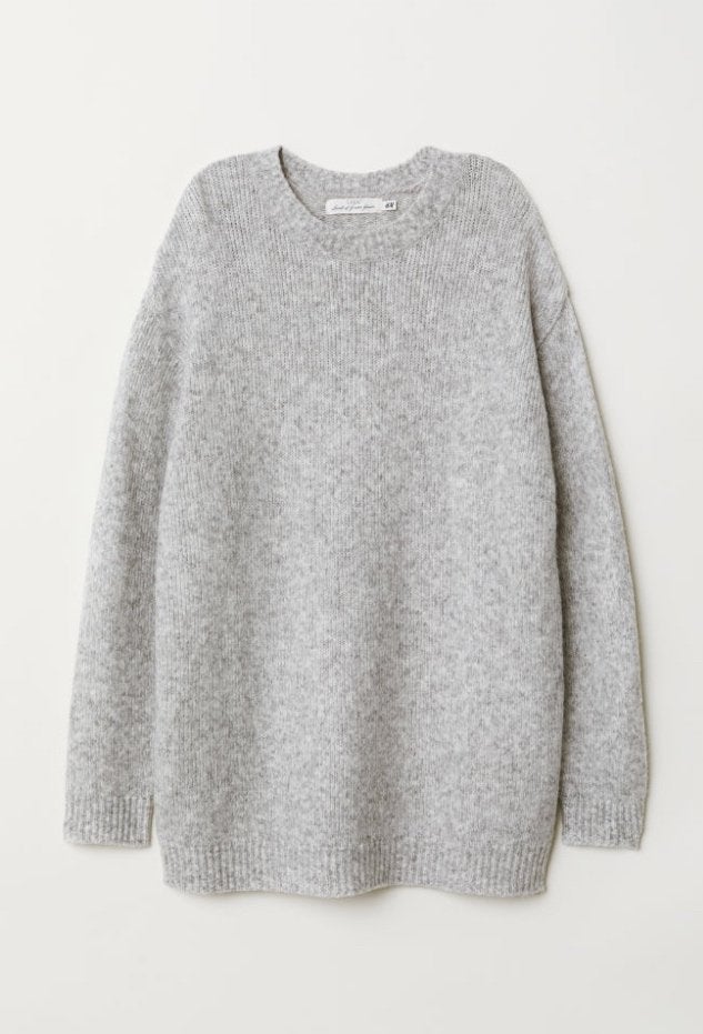 H&M licht grijze lange gebreide trui XS nieuw, H&M, Nieuw, Ophalen of Verzenden, Maat 34 (XS) of kleiner